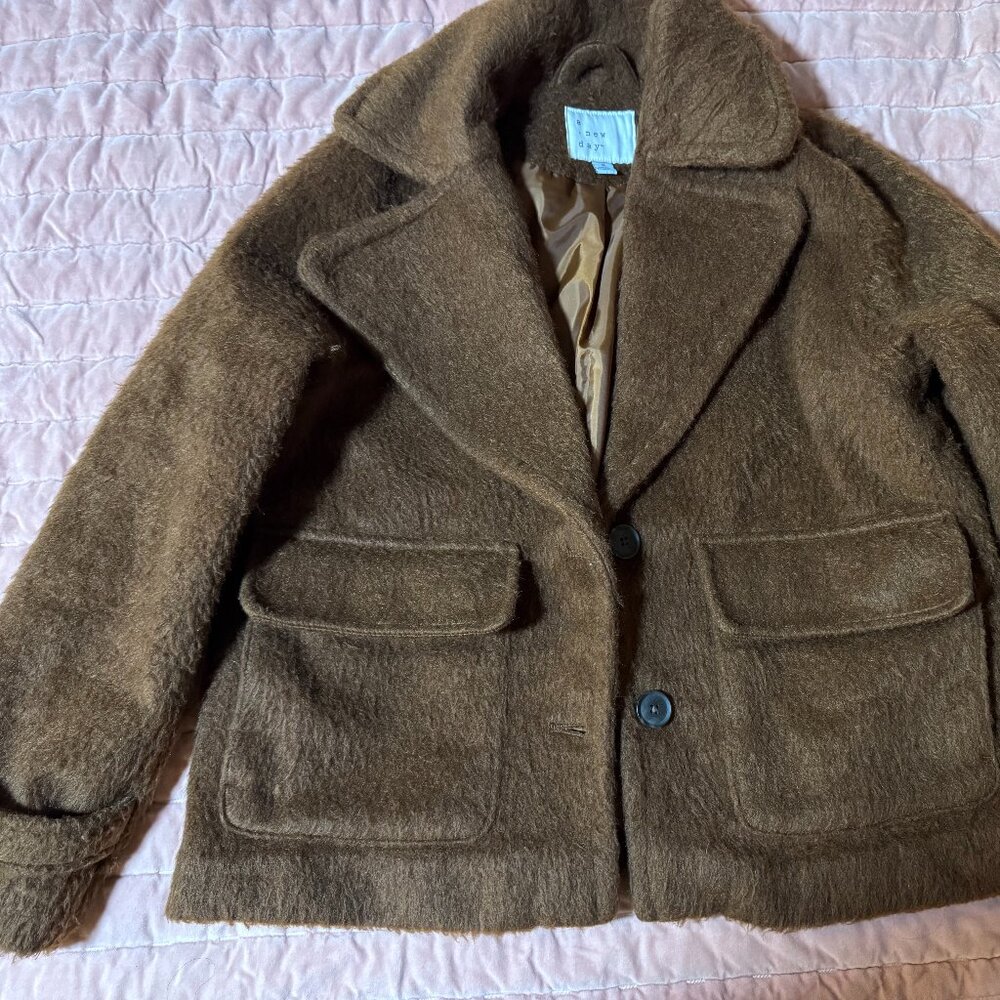 Collard Brown Shaggy Jacket - Medium